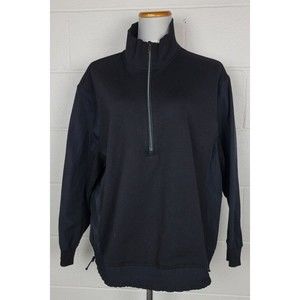 Athleta Womens Triumph Hybrid‎ Half Zip Pullover Sweatshirt Black Large